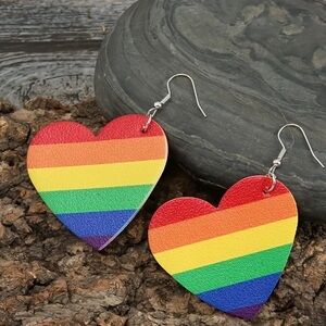 New Rainbow Heart Earrings